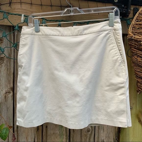Adidas Clima stretch golf skorts, Size 8. Color: cream, 2 pockets, back zipper - Picture 1 of 5
